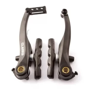 V Brake 110mm Arms, Linear Pull, Alloy, BLACK, for Front or Rear, inc Guide and rubber boot, Value CLARKS product