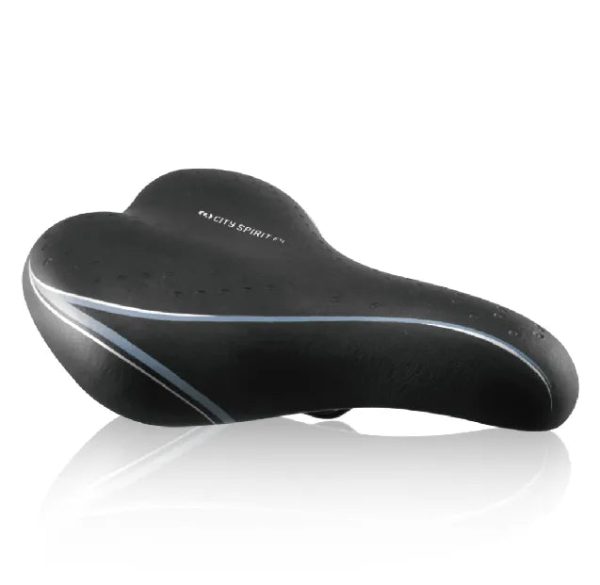 NEW ITEM Saddle, LADIES, vinyl top, black, black rails, L:264 W:180mm, Quality DDK product made in Taiwan