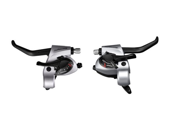 Shimano Tourney TXST-TX800 Ez-Fire 8 Speed Shift Lever Set - Silver