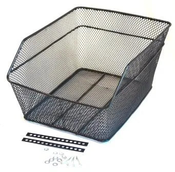 BASKET - Rear Mesh, Fixed Fittings, Compact, L 38cm x W 29cm x H 18cm, Black