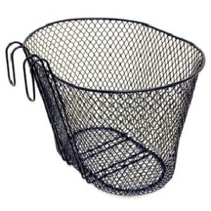 BASKET - Front, Mesh, Hooks onto Handlebars, Black, 27cm x 36cm x 25cm