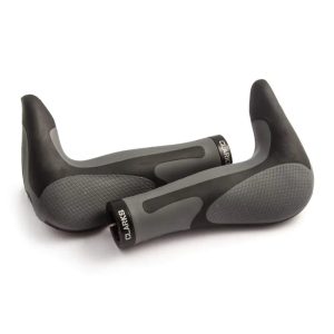 GRIPS, Clarks, Ergonomic "lock-on" grips with Integrated Bar Ends, Black, Grey