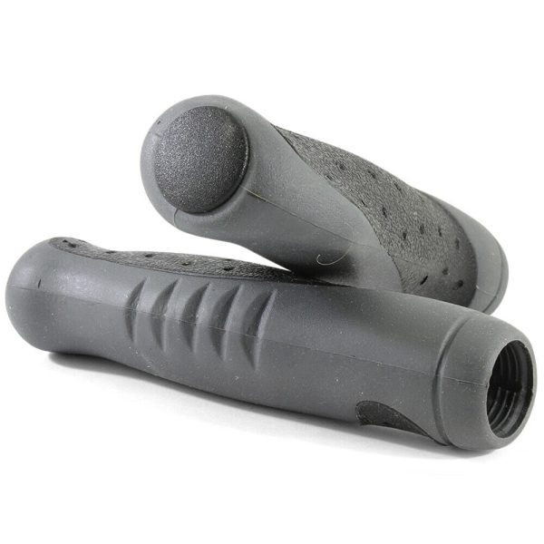 Grips, comfort, kraton & gel, 2 tone grey/black, 135mm, with end plugs