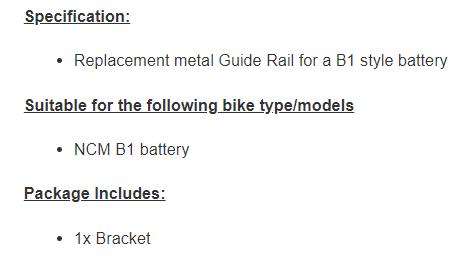 Battery Guide Rail DAS-KIT B1