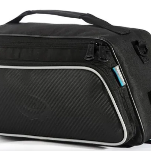 Ride Support Rack top Bag 10L, Main pocket, 2 side zippered pockets, water bottle pocket, L34/W15/H16cm ,velcro attach, Black