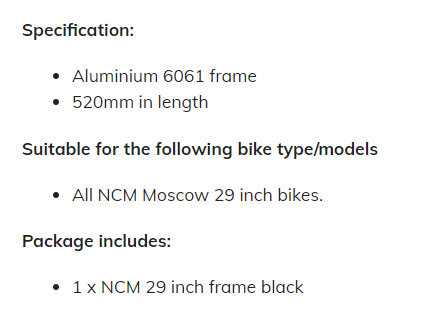 NCM Painted frame - Moscow 29 Black