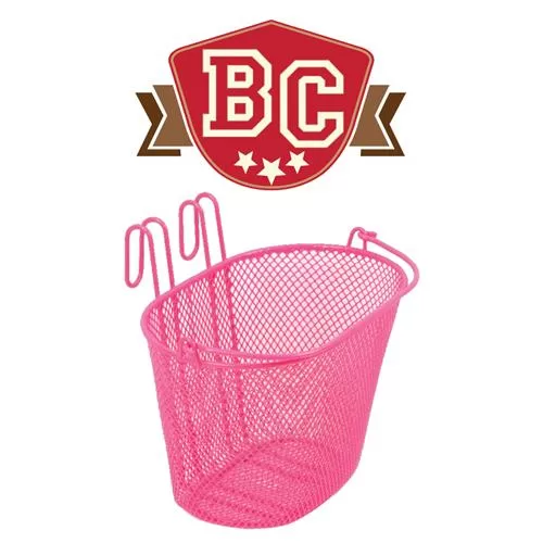 Small Wire Front Basket With Handle - Pink