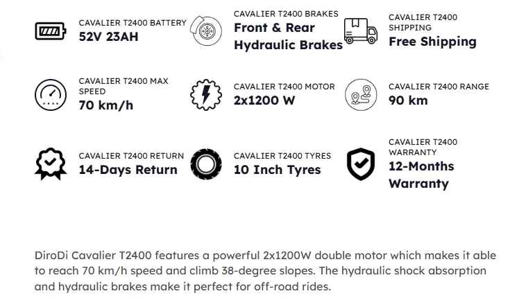 DiroDi Cavalier T2400 Electric Scooter