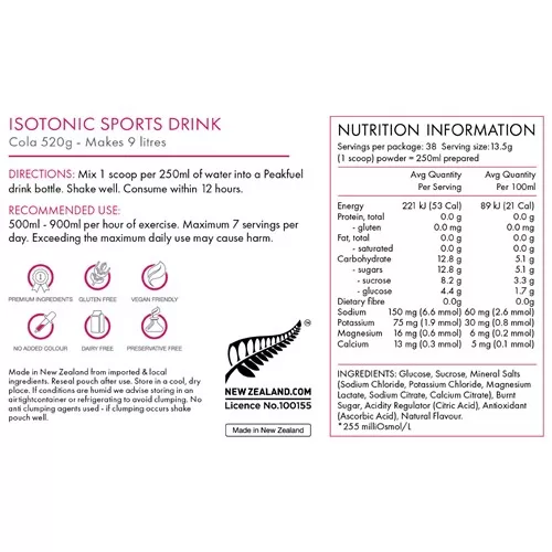 Isotonic Sports Drink Powder Cola - 520g